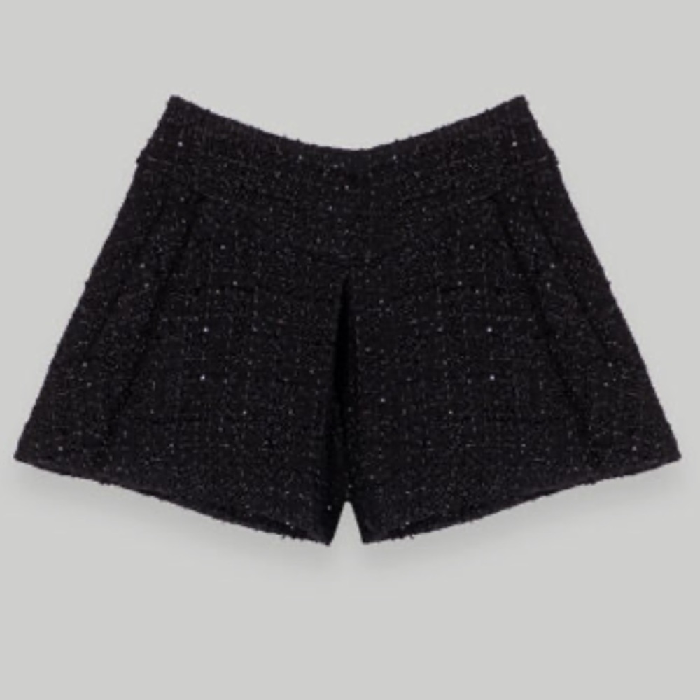 NWT Maje Metallic Black Shorts Sz 40